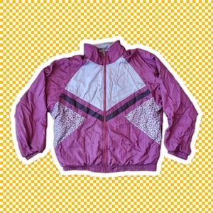 Lavon Sports Wear Mens Burgundy and Gray Windbreaker Jacket Sz L